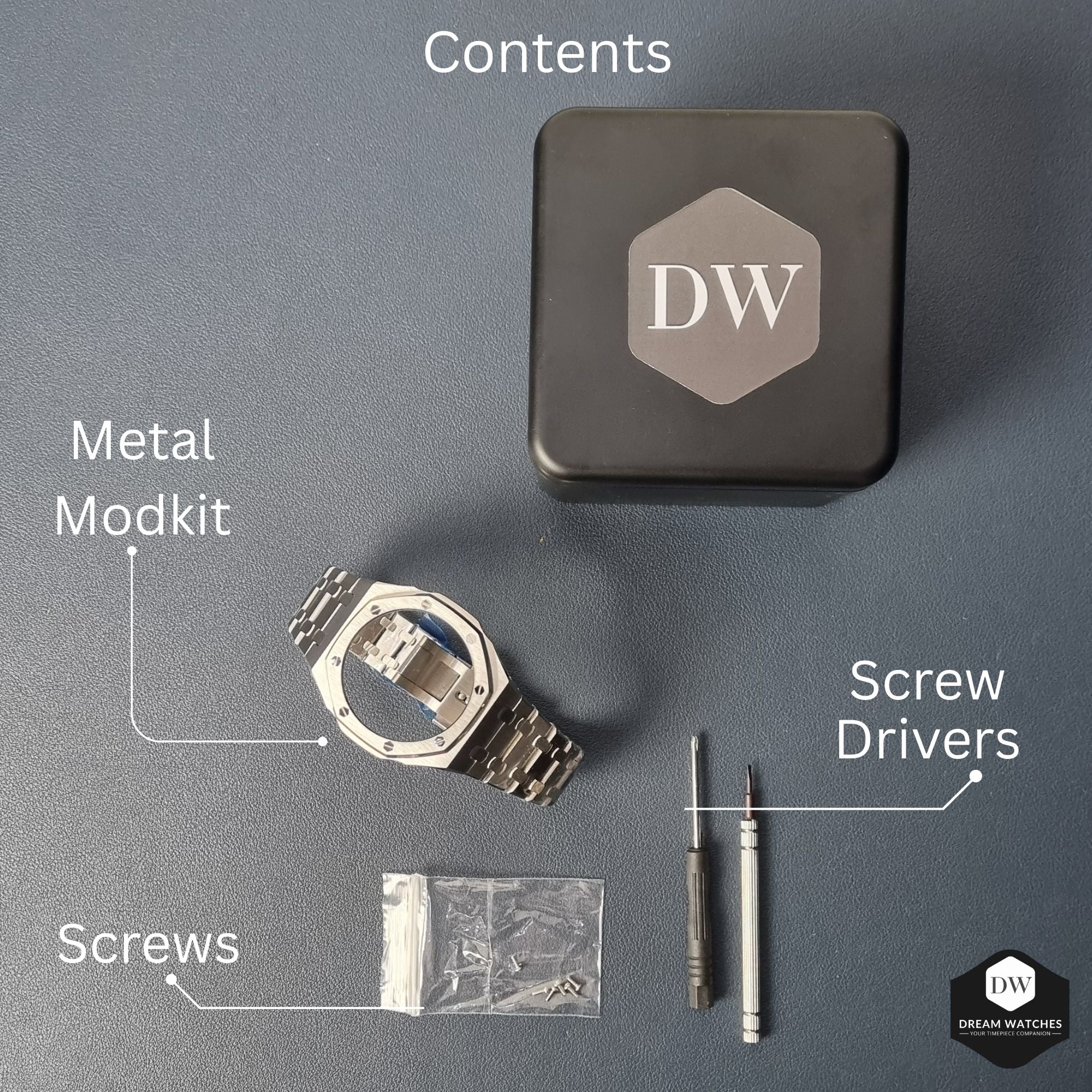 Mod Kit Metal Watchband and Metal Case for G-shock GM-2100 and GM-2110/BA-2100 