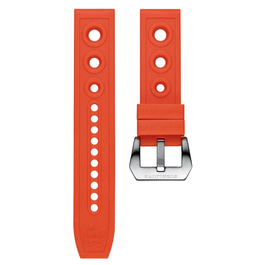 Steeldive Hole Rubber Watch Strap Watch Band - Orange 22 mm