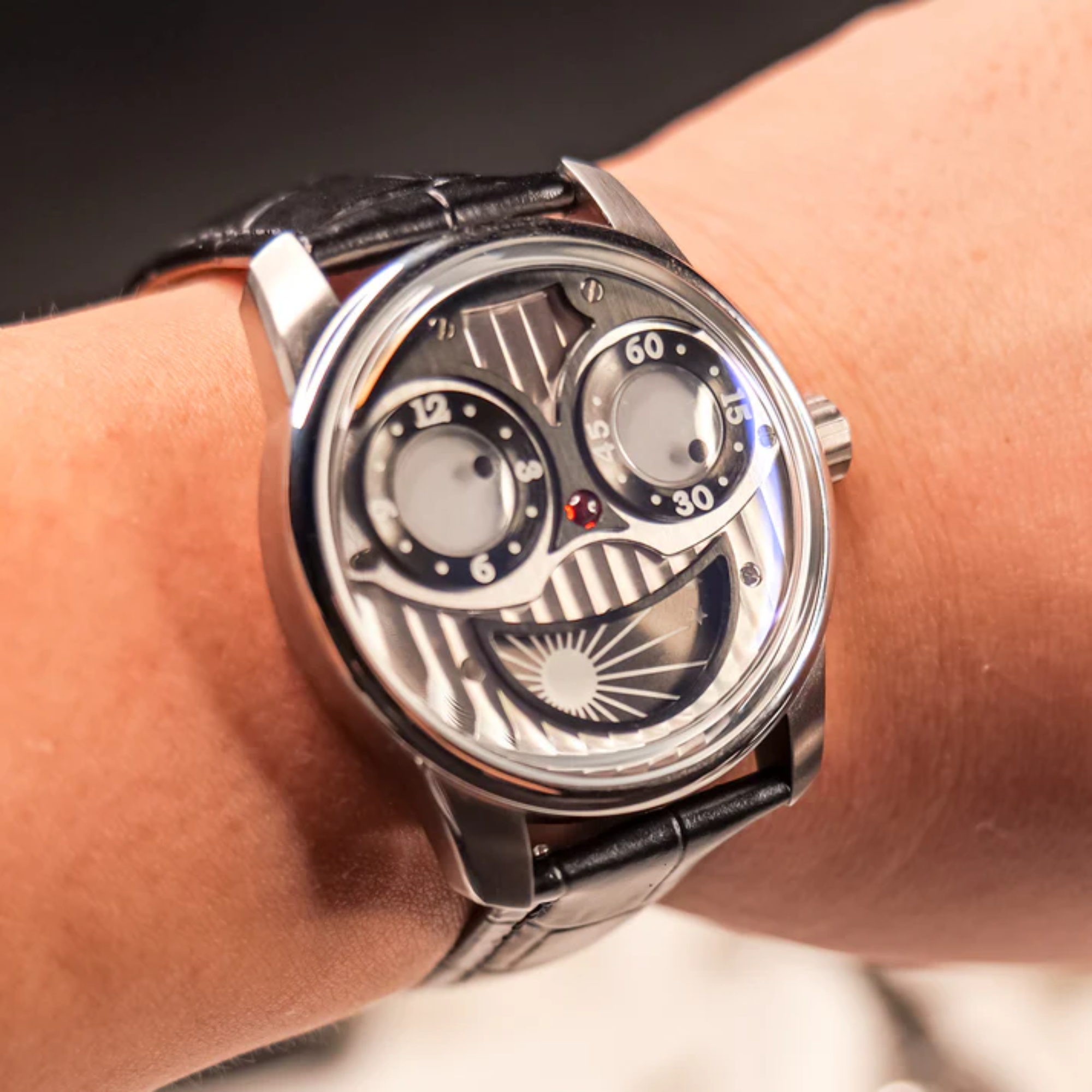 Unique Joker Watch with Seiko automatic movement Stainless Steel See-through Bottom Watch - Silver