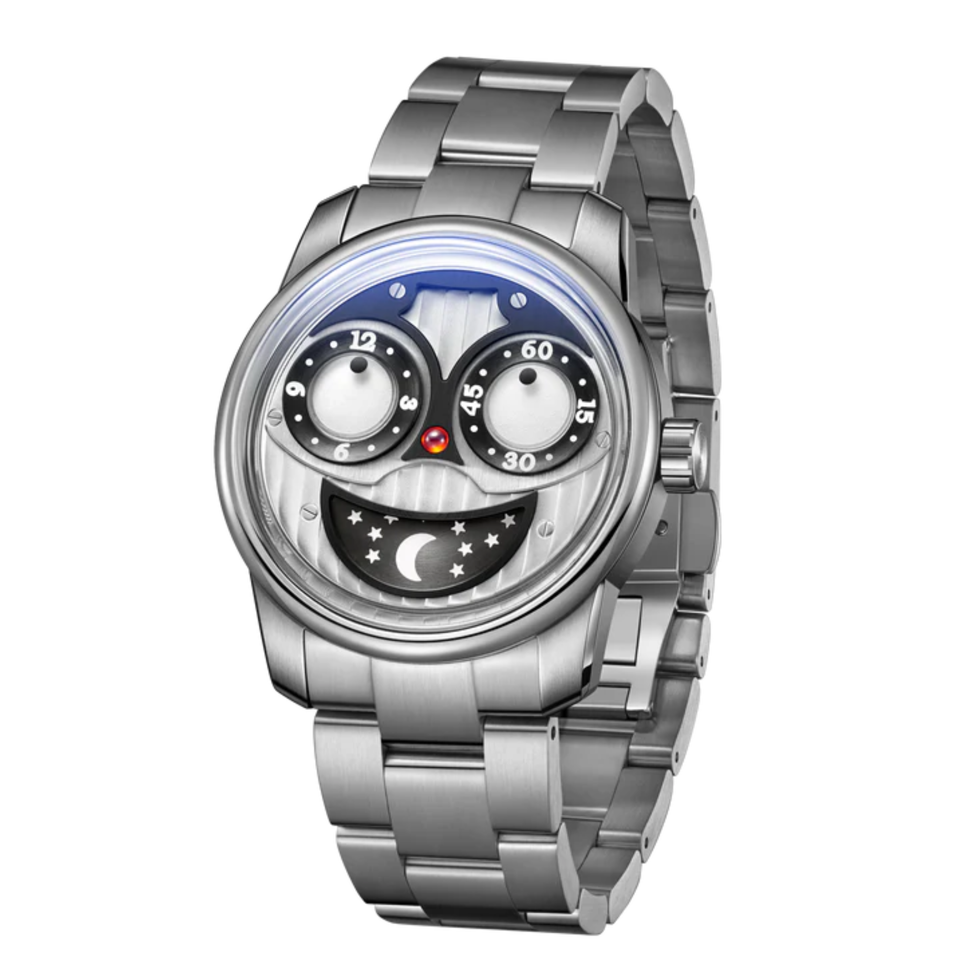 Unique Joker Watch with Seiko automatic movement Stainless Steel See-through Bottom Watch - Silver