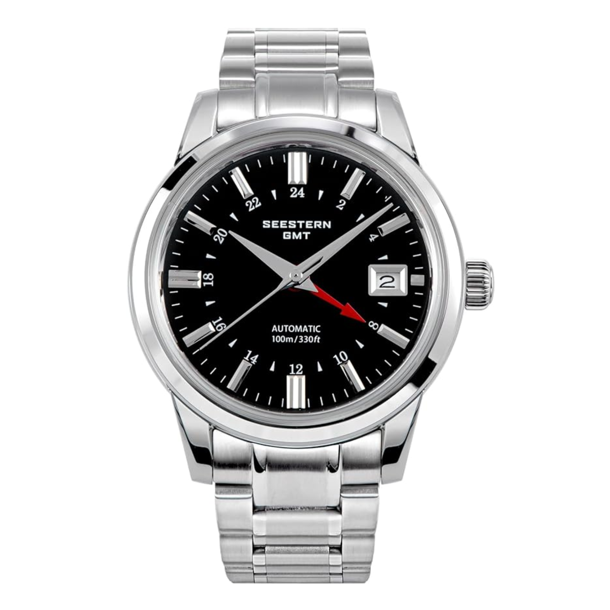 Seestern S446 GMT Watch Black Dial (Seiko NH34 GMT movement)