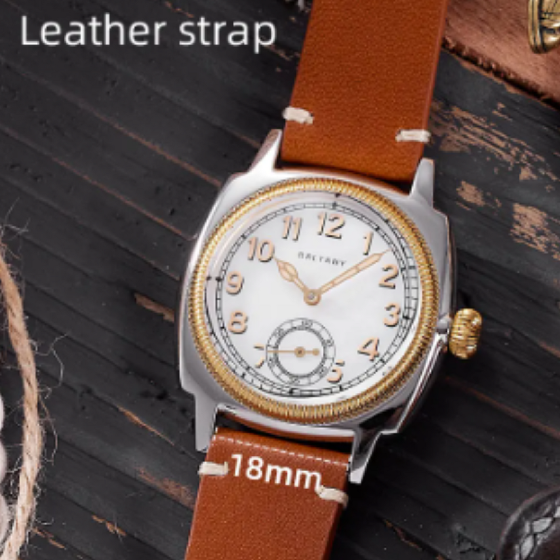 Baltany 1926 Wristatch S4036F Unisex ST1701 Move Gold Case Luminous Sapphire Crystal - White Dial