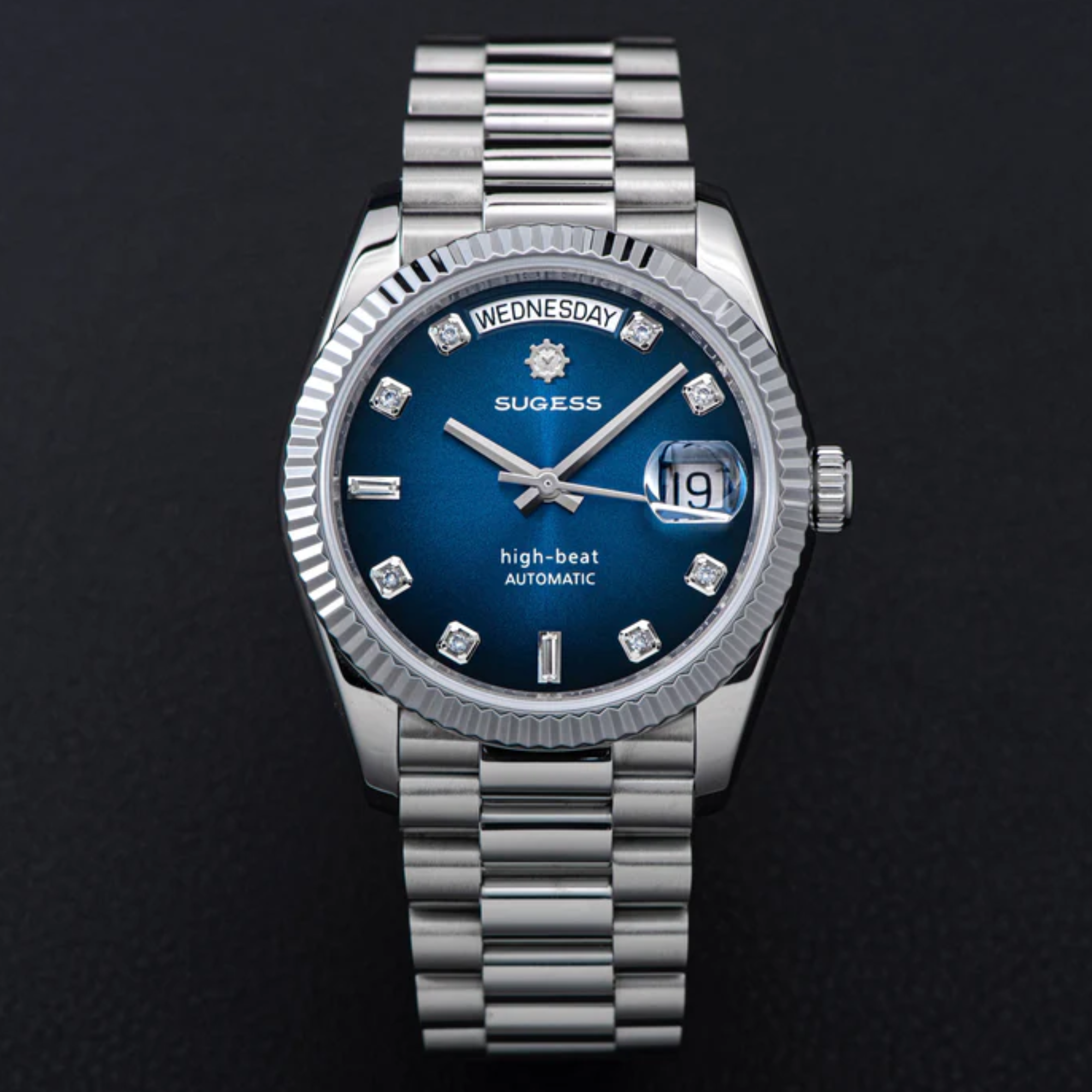 Sugess Heritage S449 DD Date and Day Display DD36 36mm Stainless Steel Blue Dial Automatic