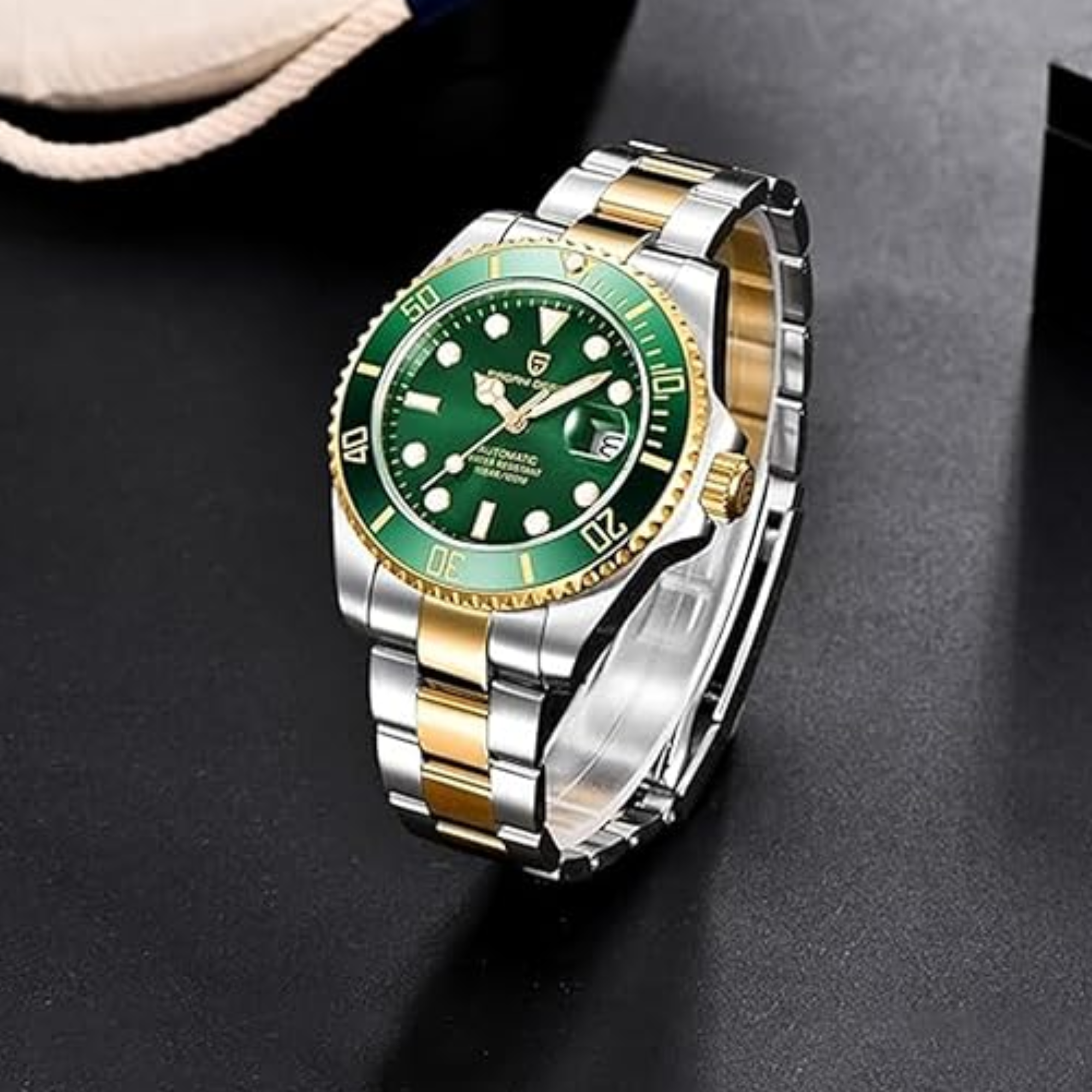 Pagani Design PD-1639 Waterproof Mechanical Automatic Stainless Steel Men's 43MM Watch - Golden Green