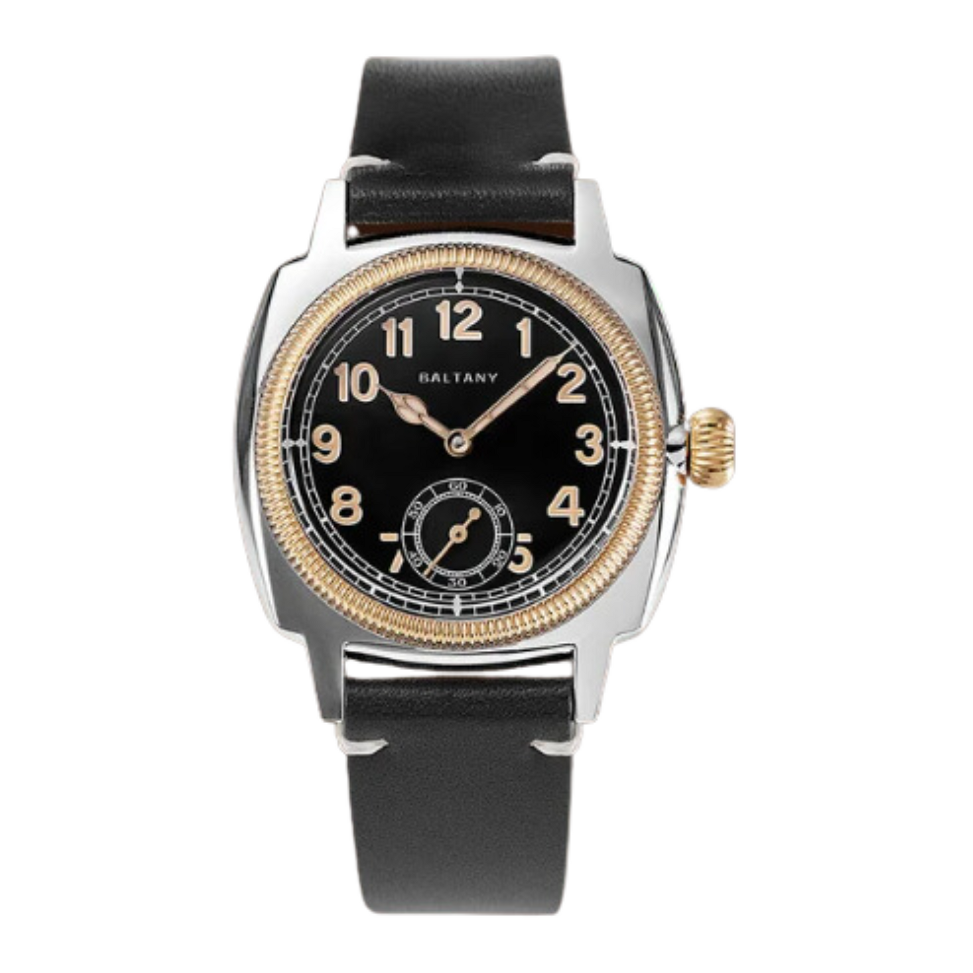 Baltany 1926 Wristatch S4036F Unisex ST1701 Move Gold Case Luminous Sapphire Crystal - Black Dial