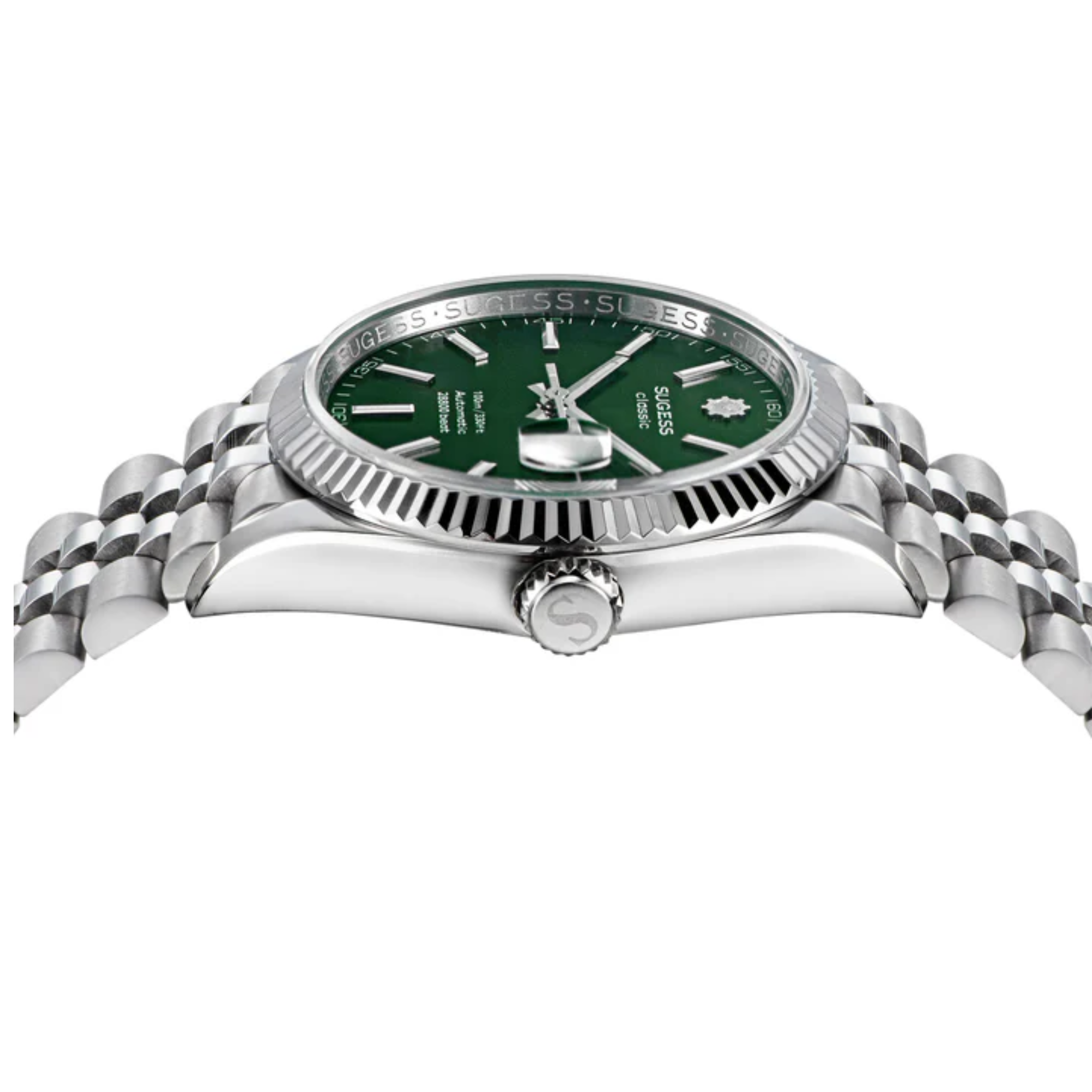 Sugess Automatic Classic S447 36mm Green Dial Fluted Bezel Jubilee Bracelet ST2130