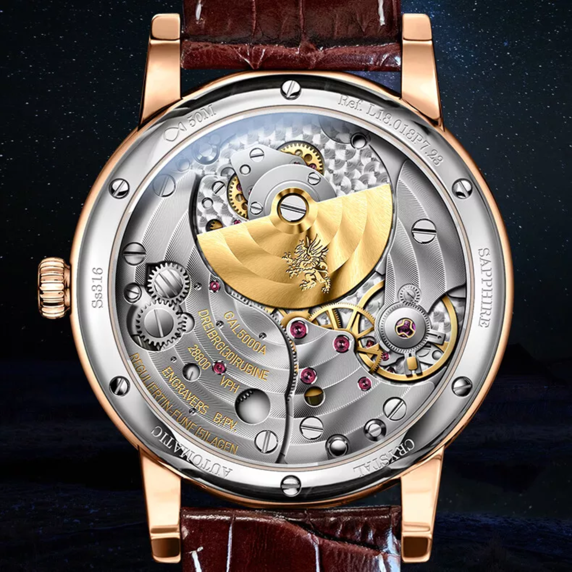 Lobinni Men Luxury Watch Automatic Ulththin Mechanical Wristwatch with Micro Rotor Movement - 1888