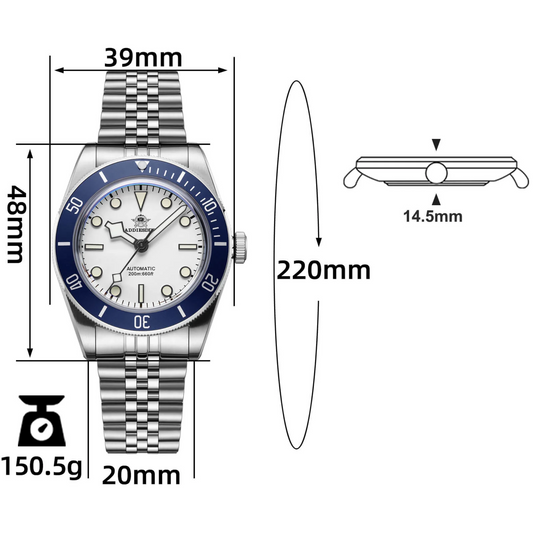 ADDIESDIVE 39mm BB58 Automatic Watch with Seiko NH-35 AD2043