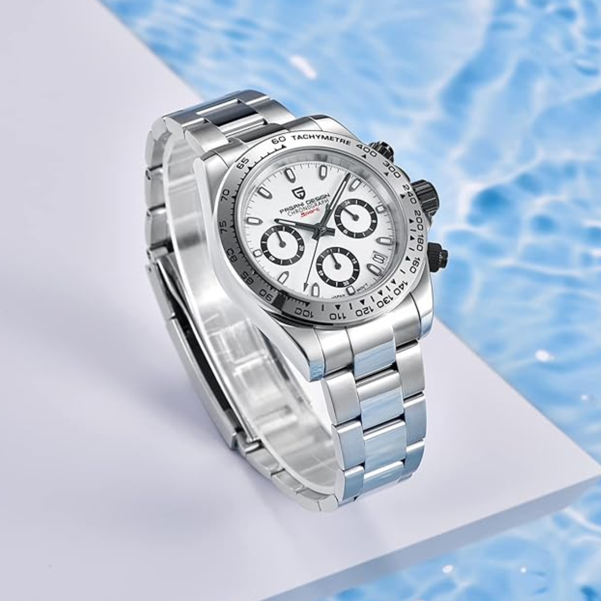 PAGANI DESIGN PD-1727 Men's  Waterproof Chronograph Diver with  sapphire crystal and Date functionality - WhiteDial