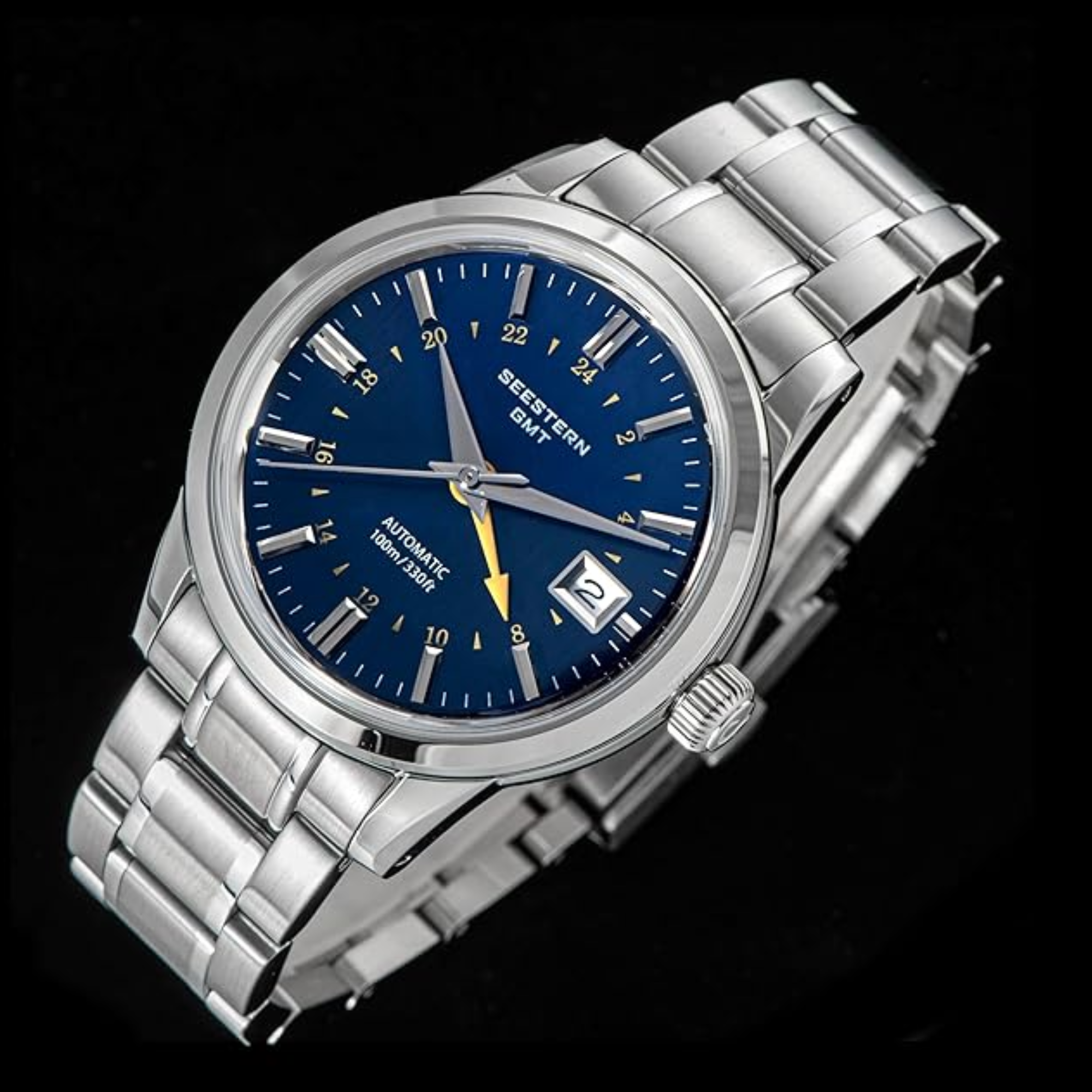 Seestern S446 GMT Watch Deep Blue Dial (Seiko NH34 GMT movement)