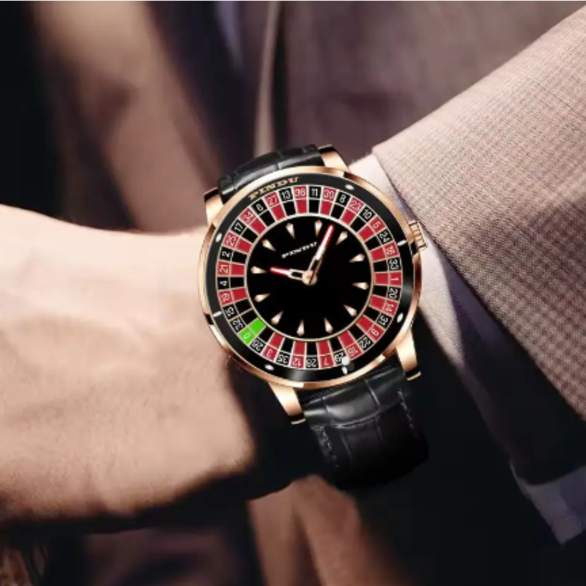 Luxury Casino Watch with Seiko NH-35 Automatic movement Rotating Disk Mens Mechanical watch Roulette