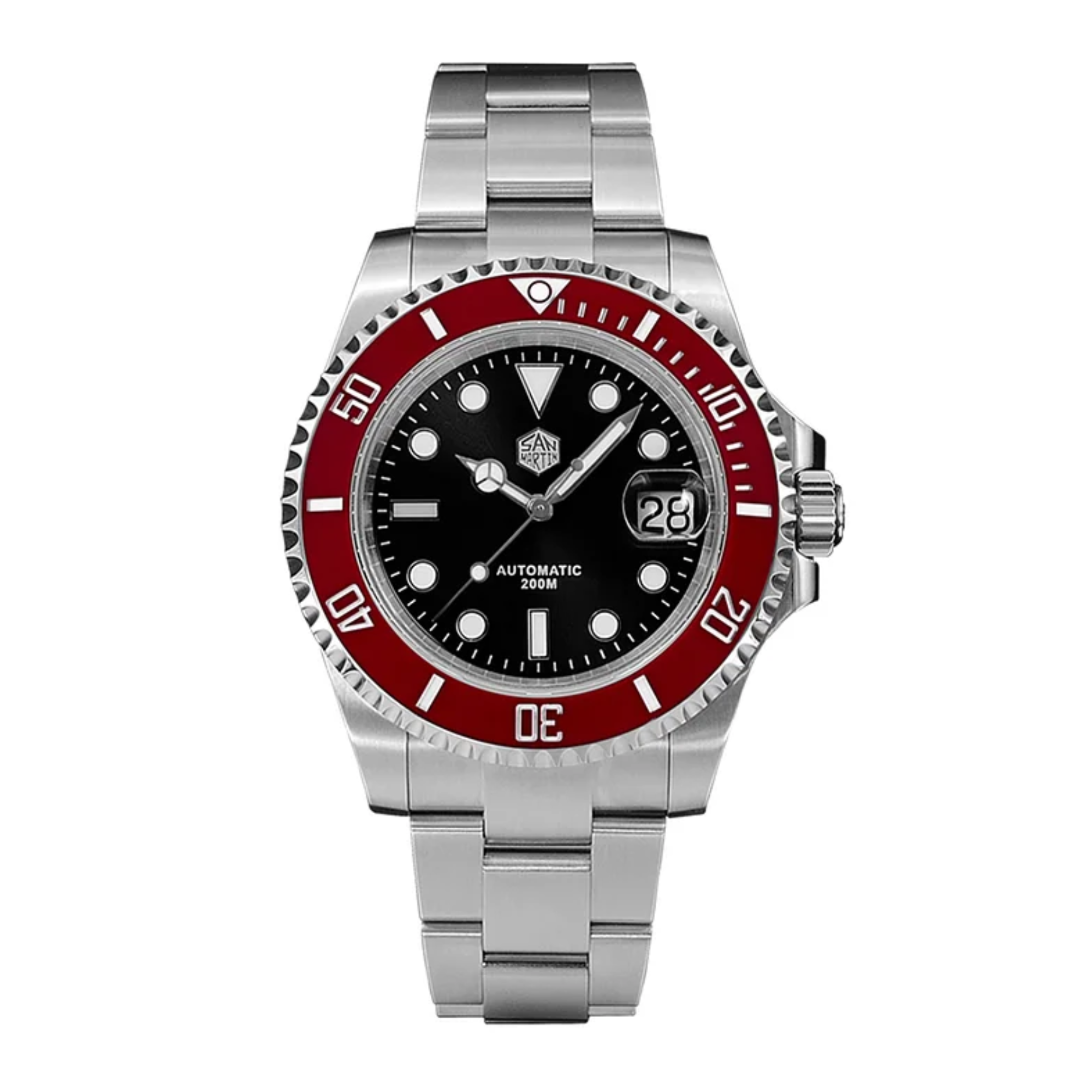 SAN MARTIN mechanical diving watch 200 meters waterproof SN019-G with PT5000 movement