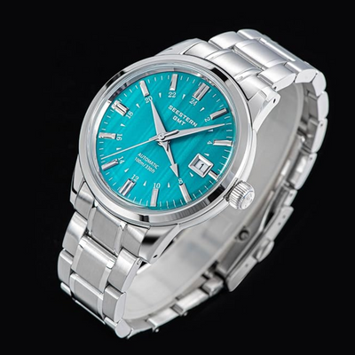 Seestern S446 GMT Watch Teal Colour Dial (Seiko NH34 GMT movement)