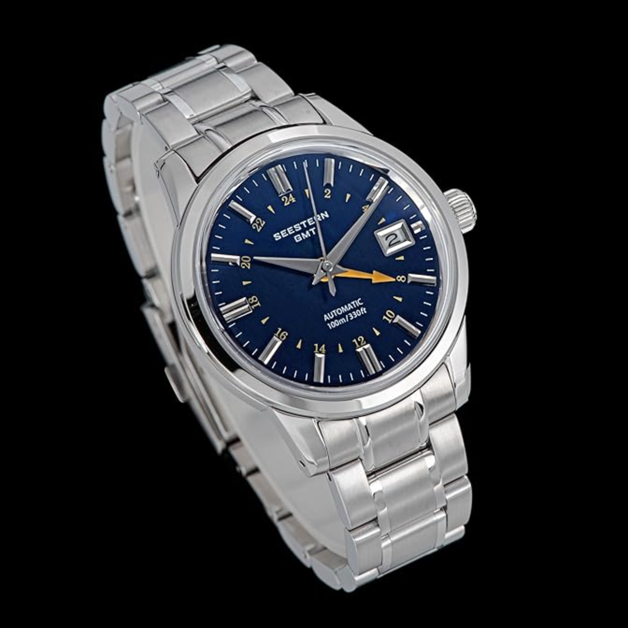 Seestern S446 GMT Watch Deep Blue Dial (Seiko NH34 GMT movement)