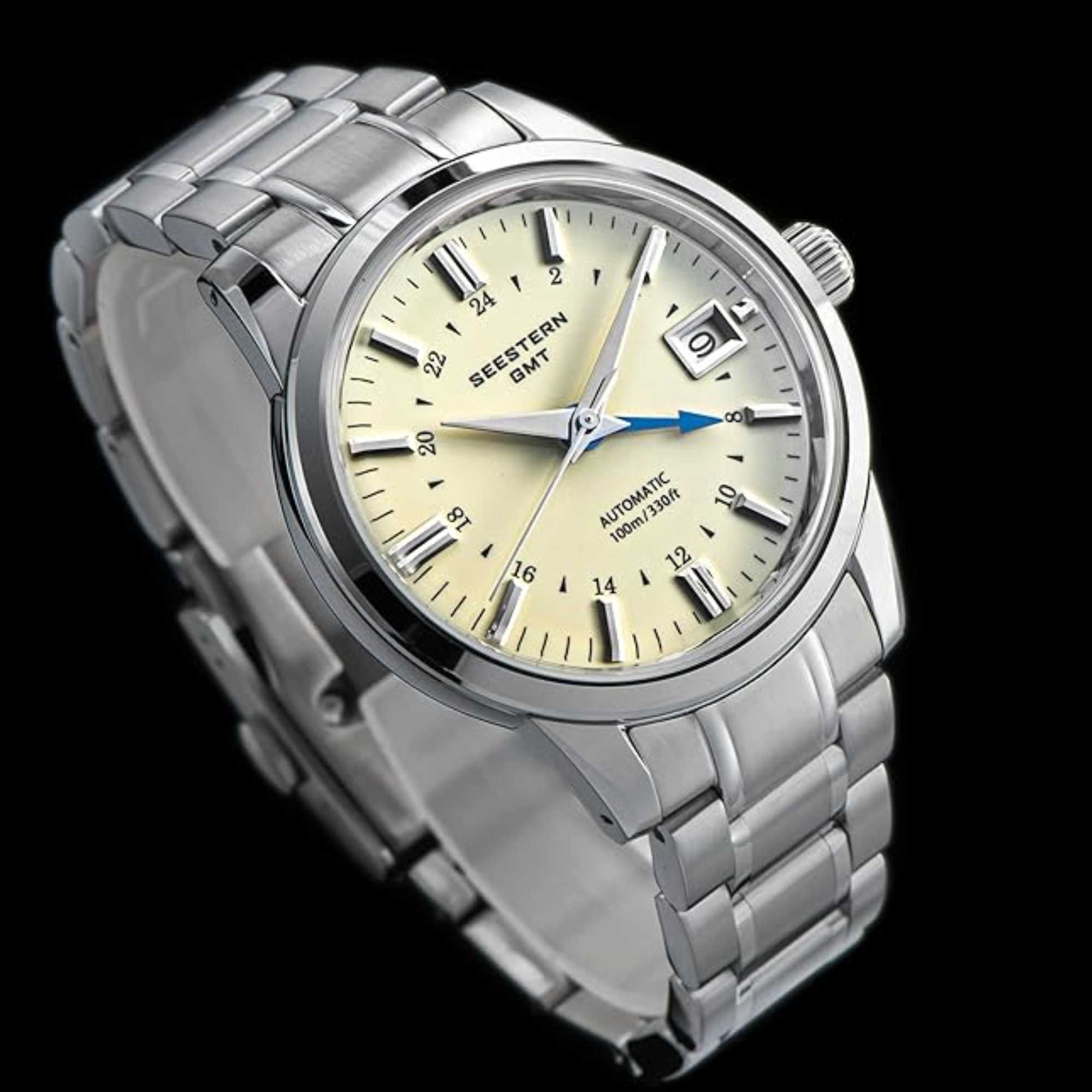 Seestern S446 GMT Watch Cream Dial (Seiko NH34 GMT movement)