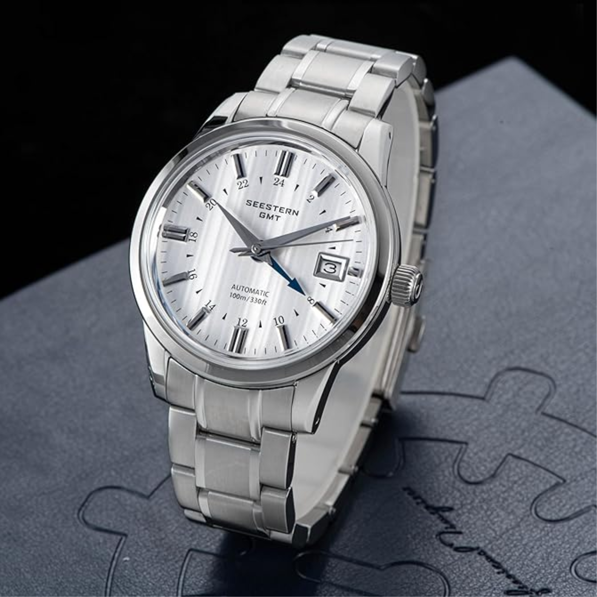 Seestern S446 GMT Watch White Dial (Seiko NH34 GMT movement)