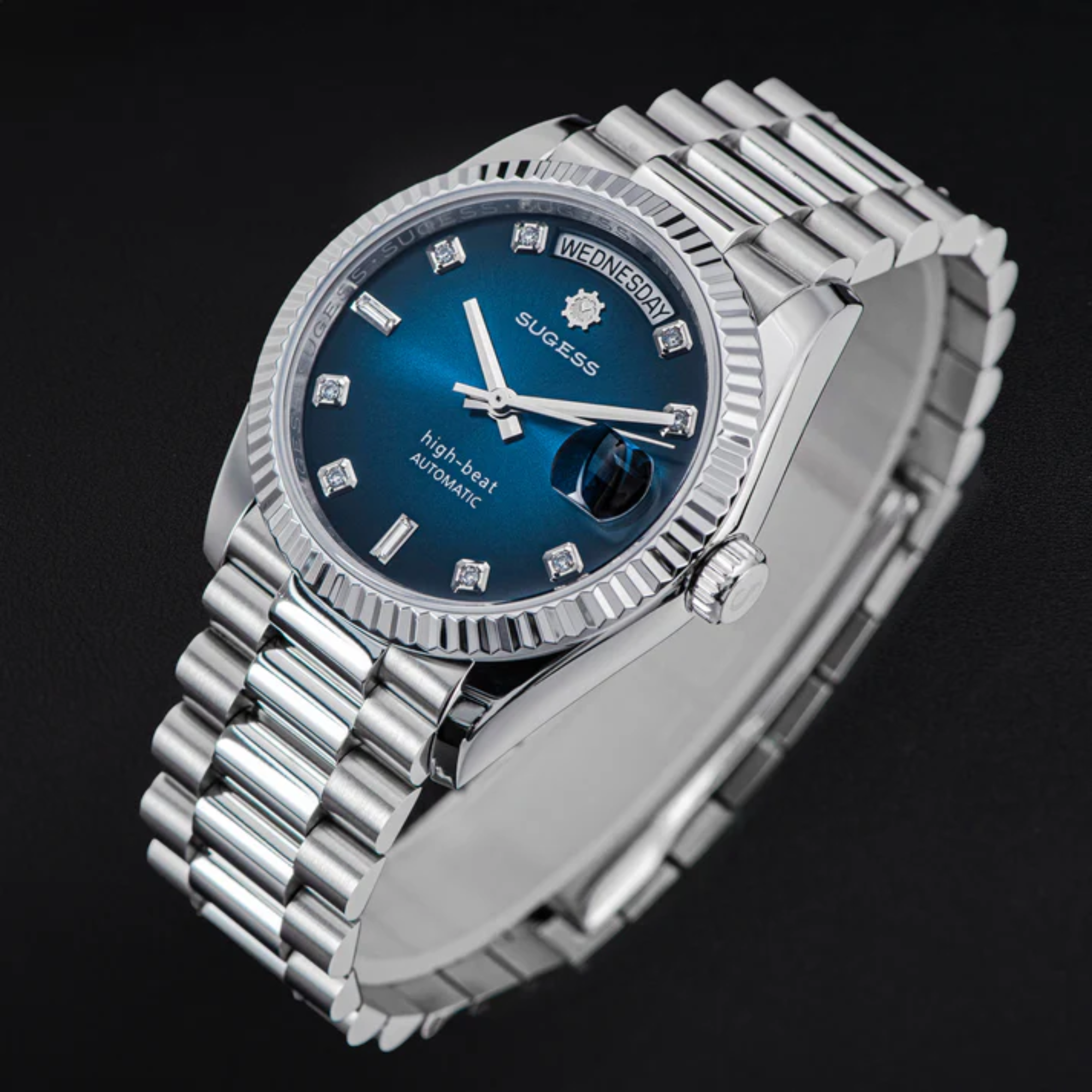 Sugess Heritage S449 DD Date and Day Display DD36 36mm Stainless Steel Blue Dial Automatic