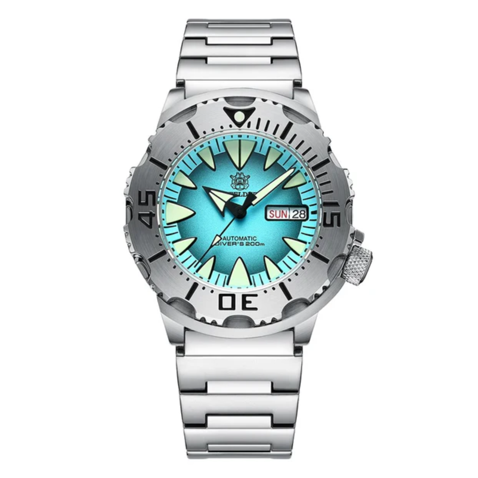 Steeldive SD1984 NH36 Automatic Monster Men Watch - Turquoise Blue