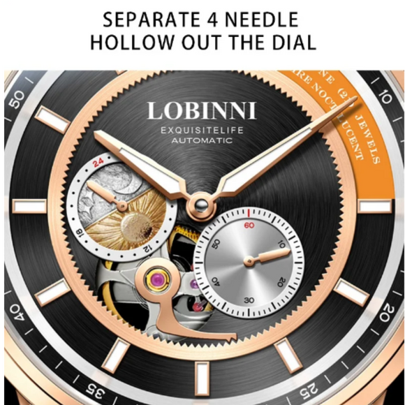 LOBINNI Men Dress Watch Sapphire Glass MIYOTA Movement Watches Top Brand Luxury Automatic Mechanical Watch Waterproof Clock - 9017