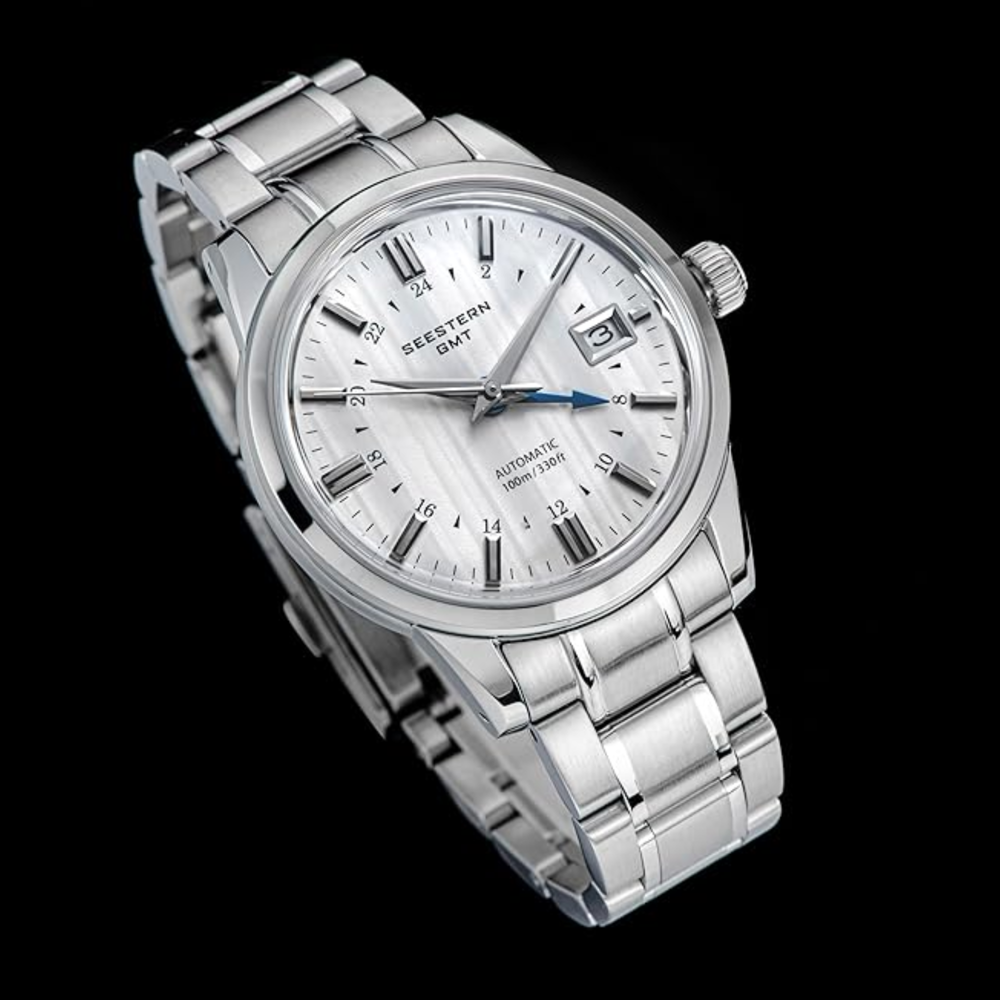 Seestern S446 GMT Watch White Dial (Seiko NH34 GMT movement)