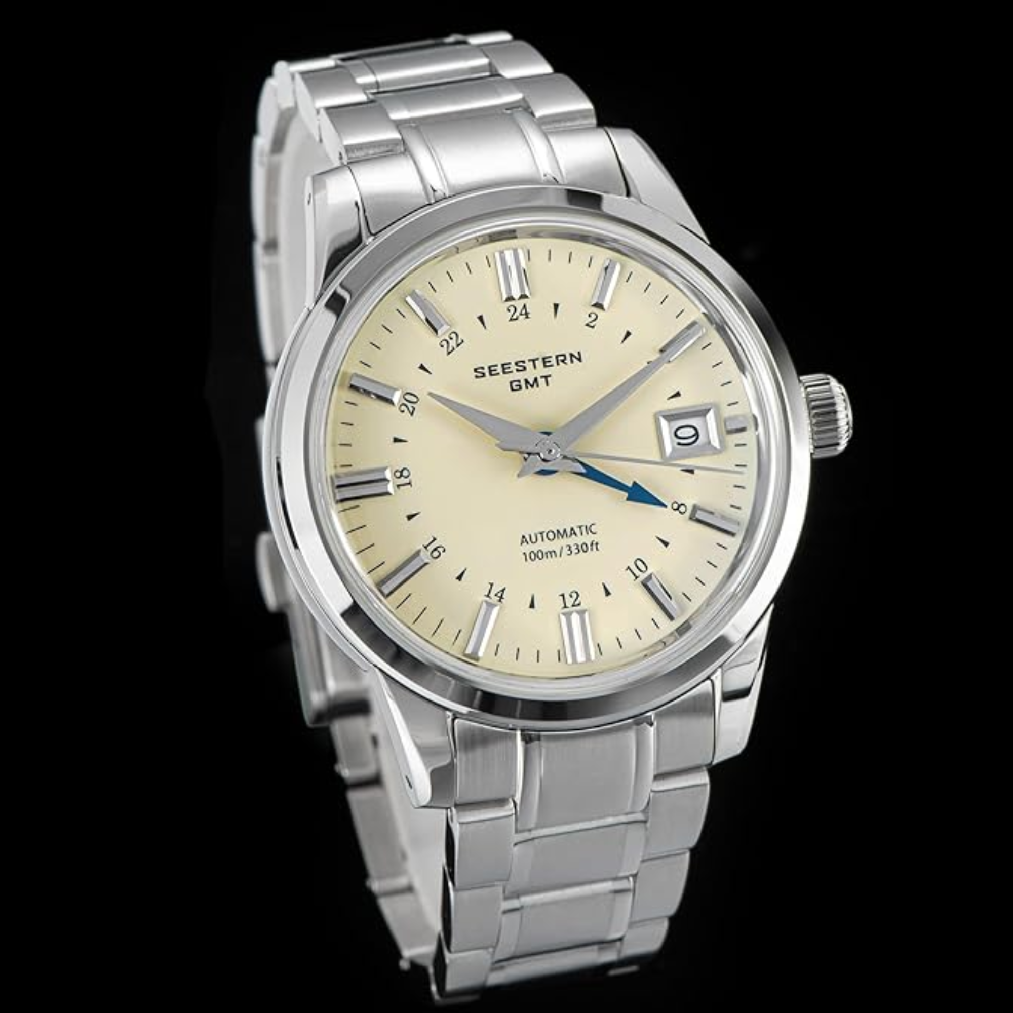 Seestern S446 GMT Watch Cream Dial (Seiko NH34 GMT movement)