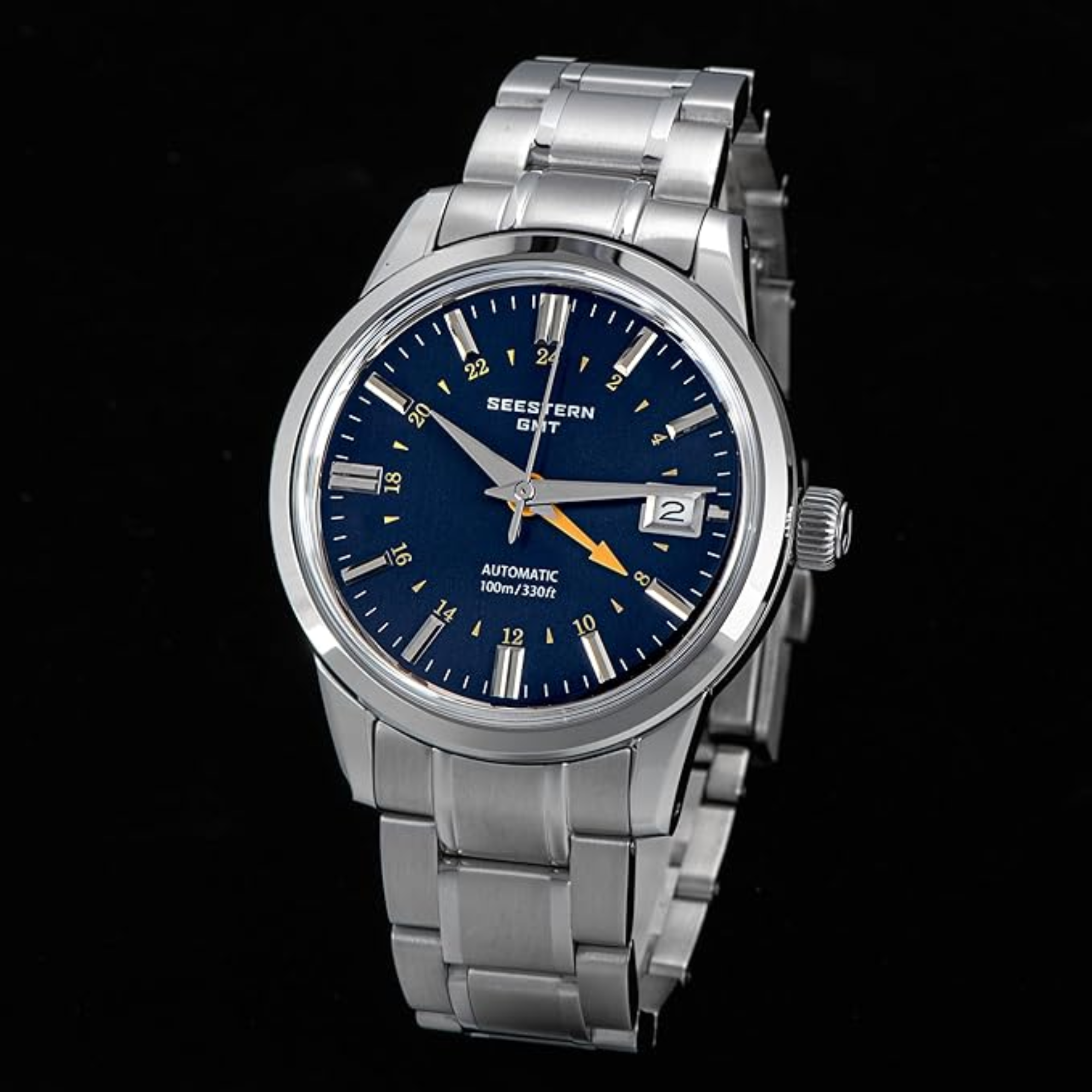 Seestern S446 GMT Watch Deep Blue Dial (Seiko NH34 GMT movement)