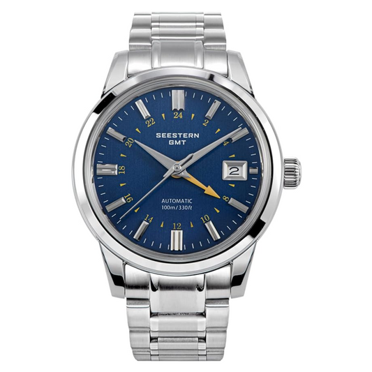 Seestern S446 GMT Watch Deep Blue Dial (Seiko NH34 GMT movement)