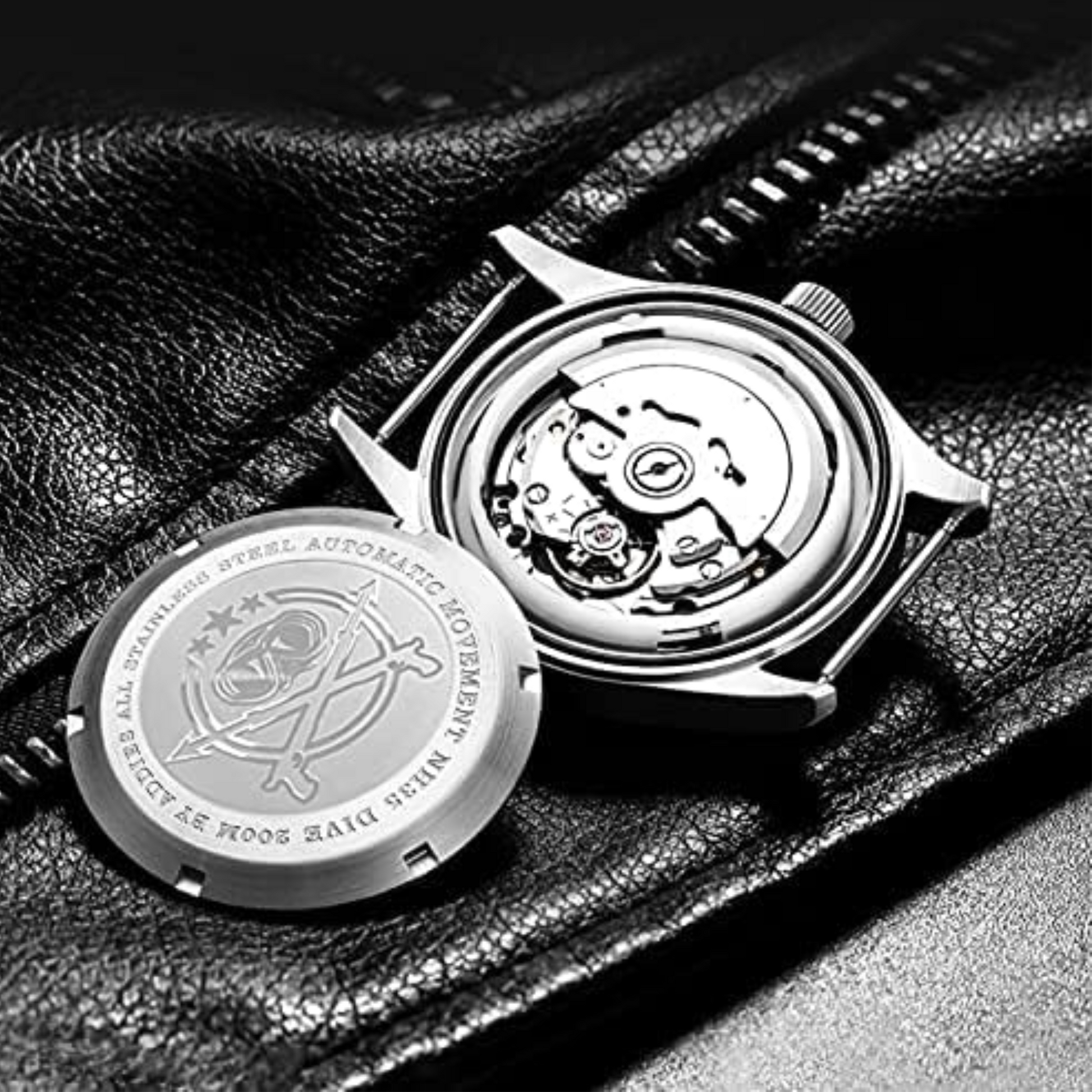 ADDIESDIVE®39mm Leather Men's Elegant Automatic Watch Diver 200M (MY-H2)