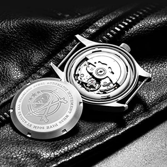ADDIESDIVE®39mm Leather Men's Elegant Automatic Watch Diver 200M (MY-H2)