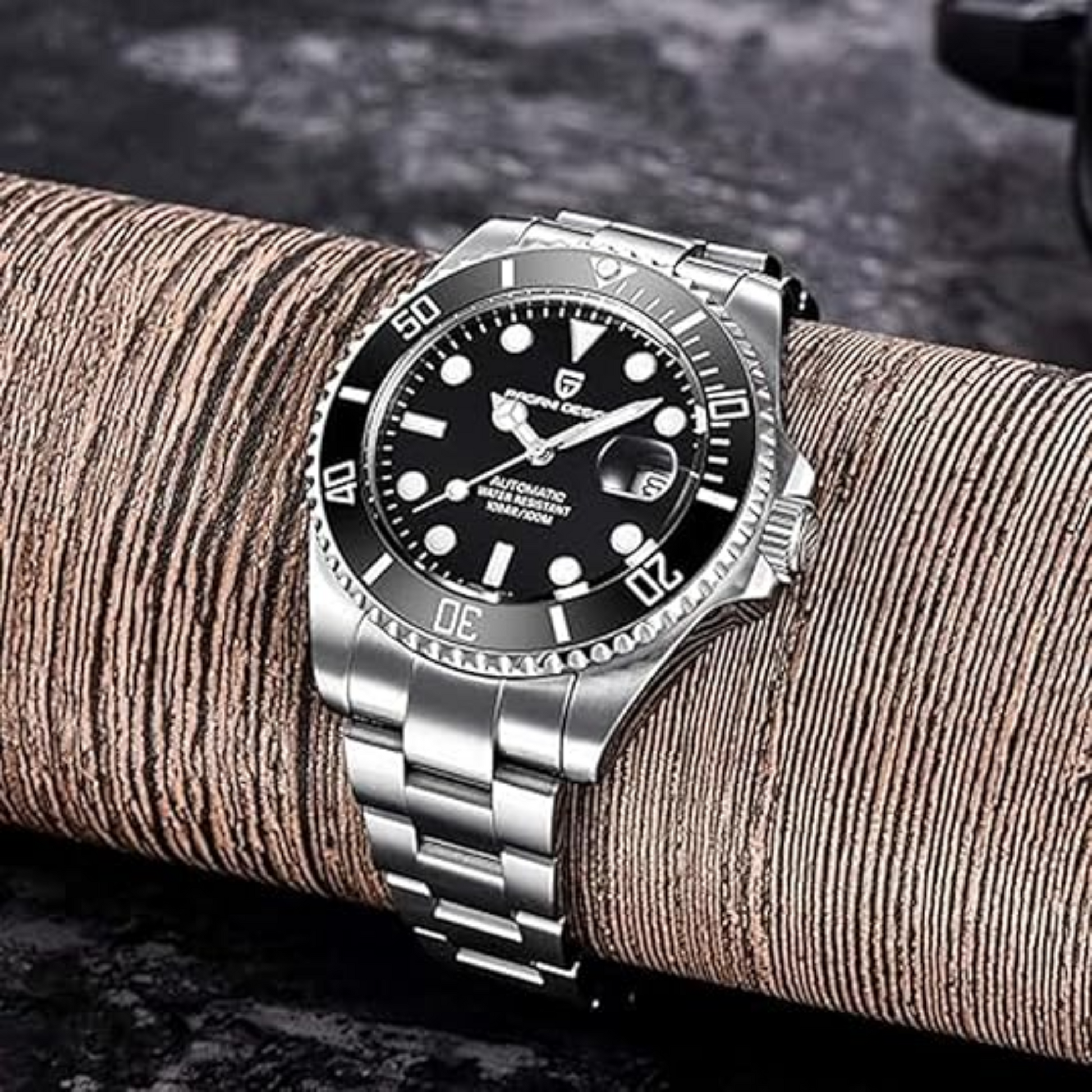 Pagani Design PD-1639 Waterproof Mechanical Automatic Stainless Steel Men's 43MM Watch - Black