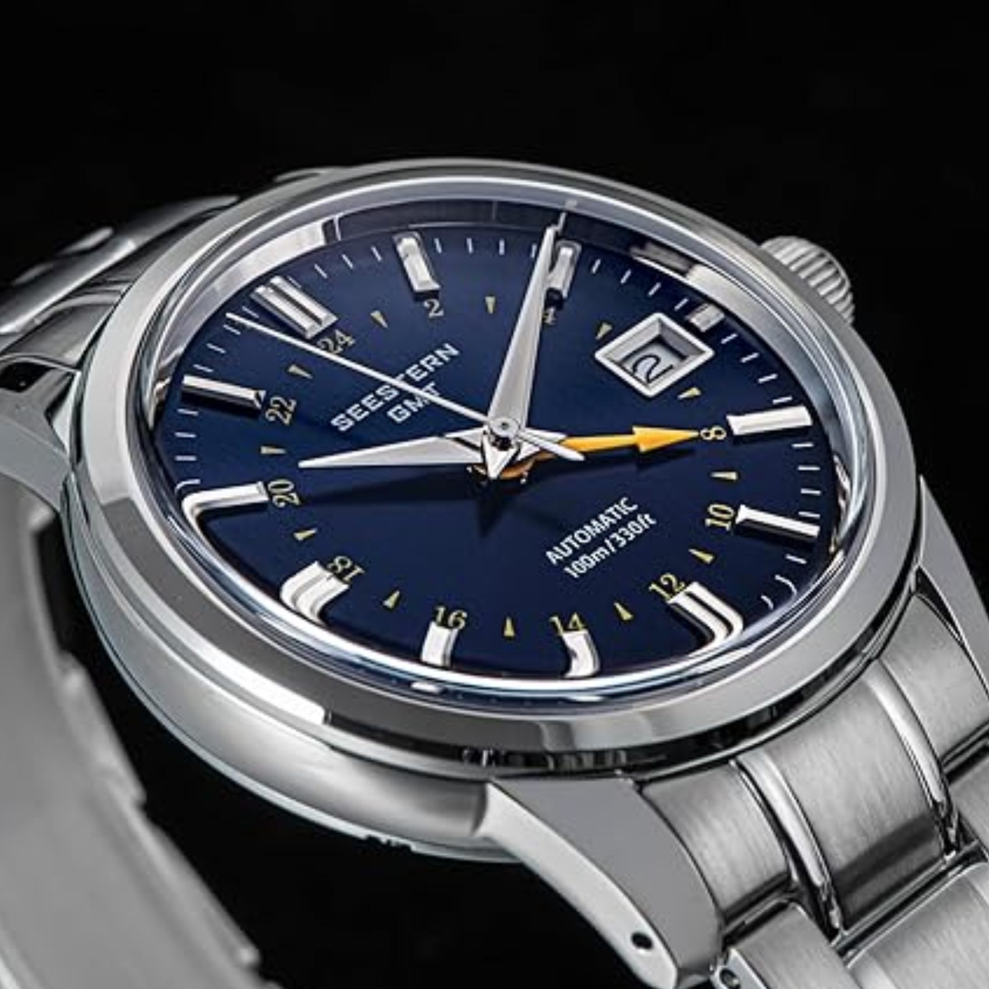 Seestern S446 GMT Watch Deep Blue Dial (Seiko NH34 GMT movement)