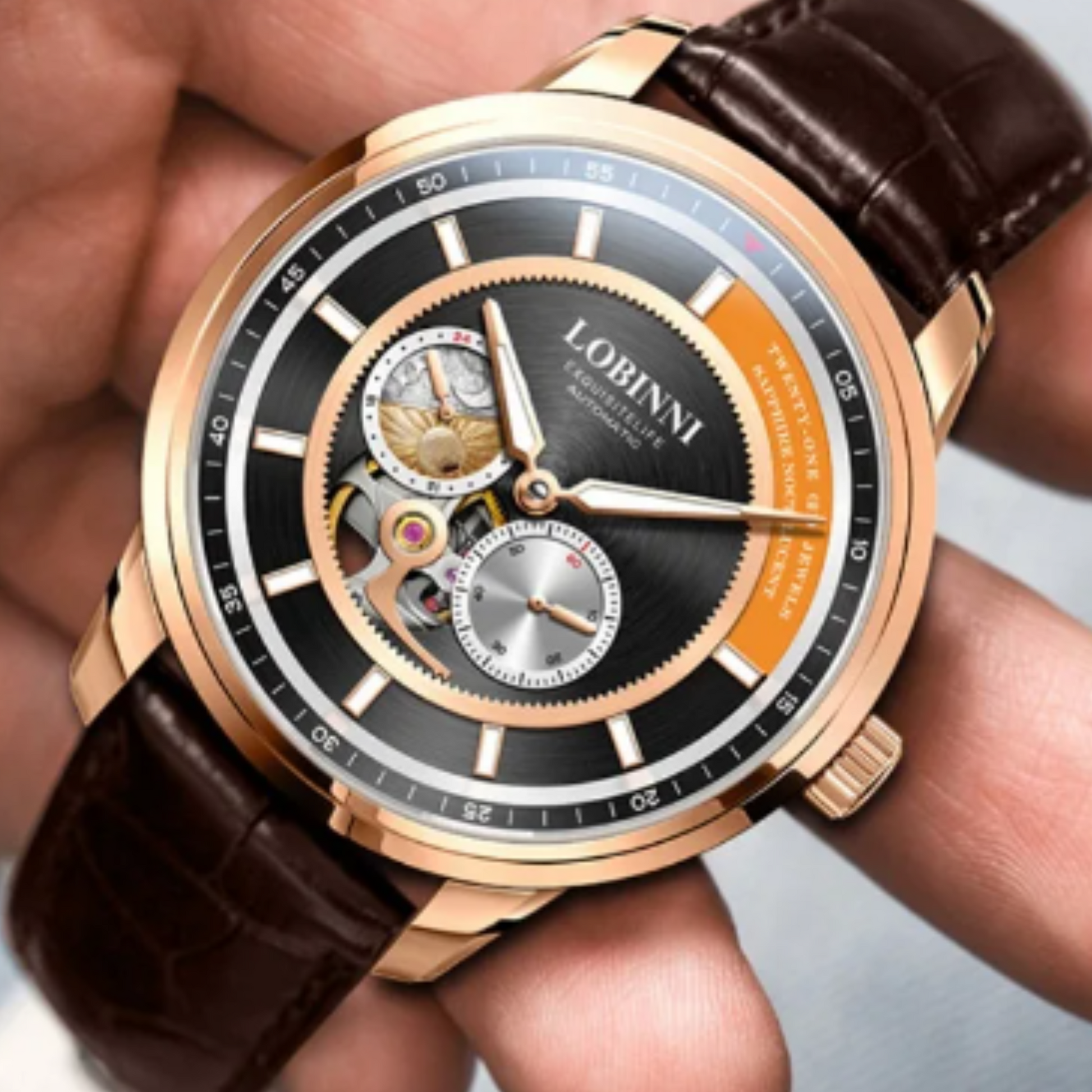 LOBINNI Men Dress Watch Sapphire Glass MIYOTA Movement Watches Top Brand Luxury Automatic Mechanical Watch Waterproof Clock - 9017