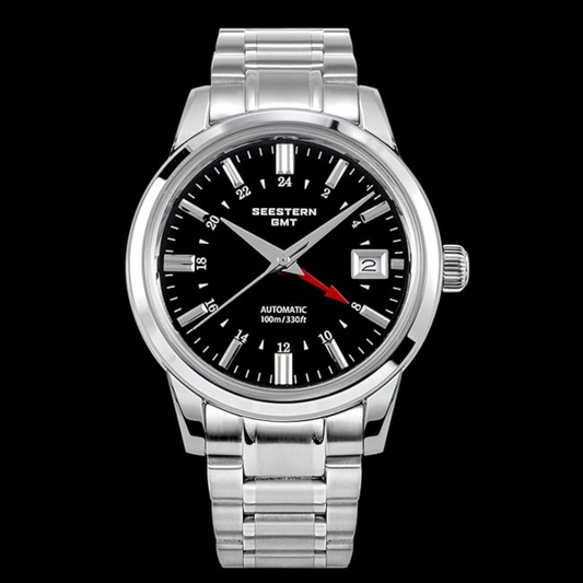 Seestern S446 GMT Watch Black Dial (Seiko NH34 GMT movement)