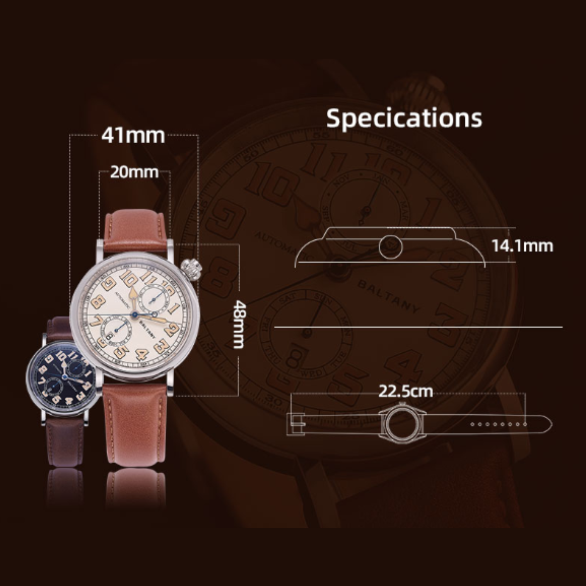 Baltany Type A7 1935 Avigating Homage Pilot Watch S6047