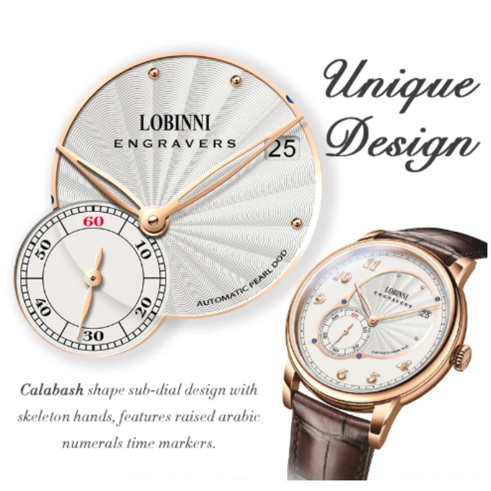 LOBINNI High Quality Micro-Rotor Super Thin Movement Men Watches Automatic Mechanical Watches Sapphire Galss Waterpoor Watches - 1999