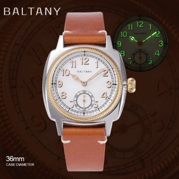 Baltany 1926 Wristatch S4036F Unisex ST1701 Move Gold Case Luminous Mother Of Pearl Dial Sapphire 100M Waterproof Bracelet Watch