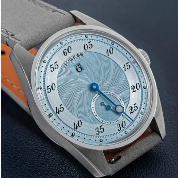 Sugess Automatic S451-1 Light Blue Dial Jumping Hour One Pointer Stainless Steel