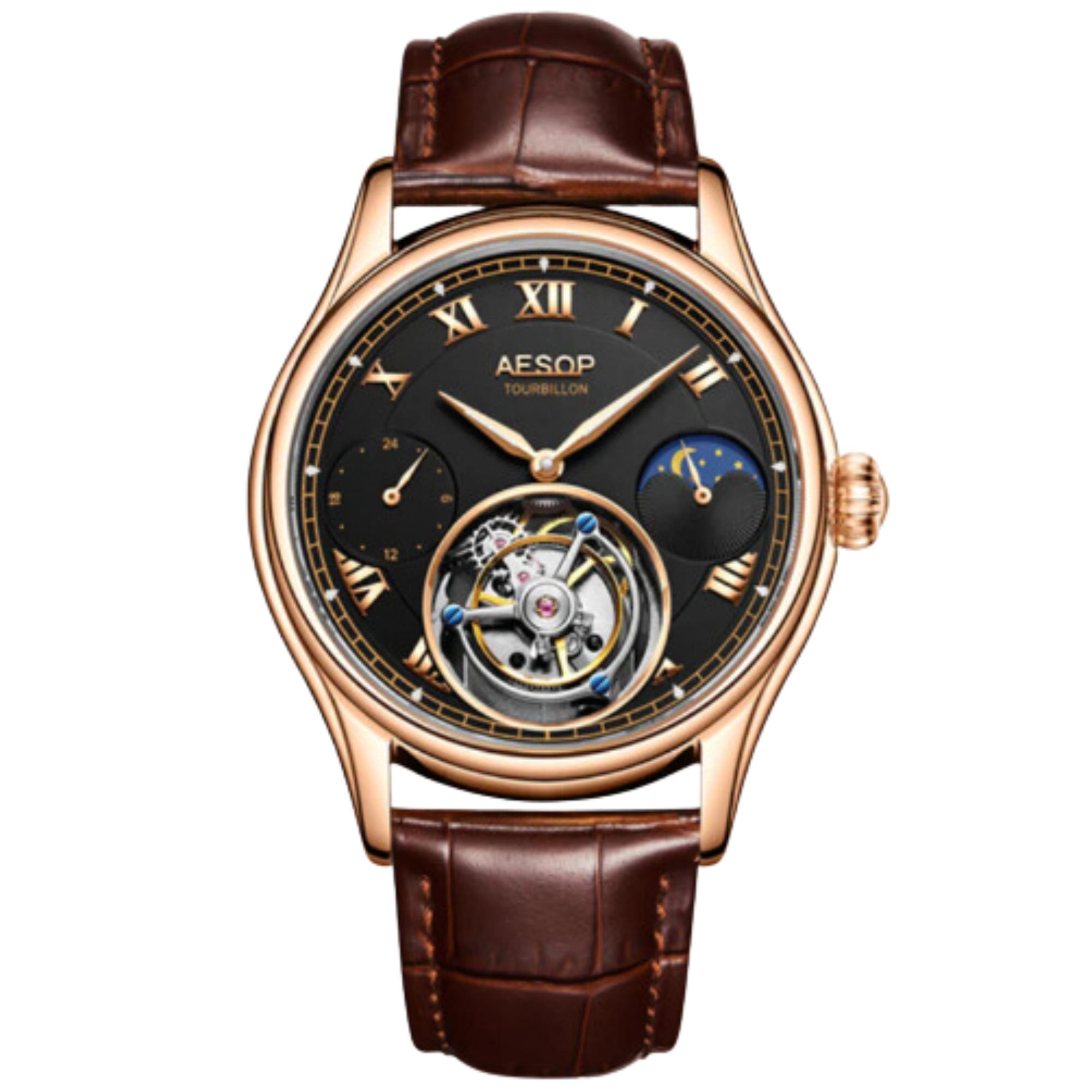 AESOP GMT Multifunction 100% Original Tourbillon 7020 watch