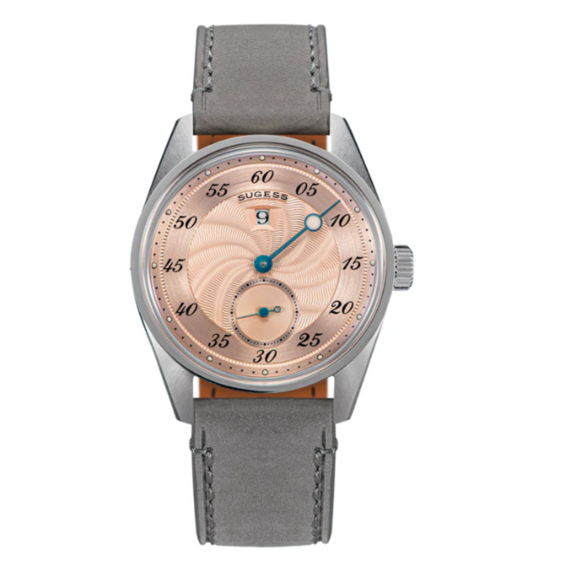 Sugess Automatic S451-1 Salmon Dial Jumping Hour One Pointer Stainless Steel