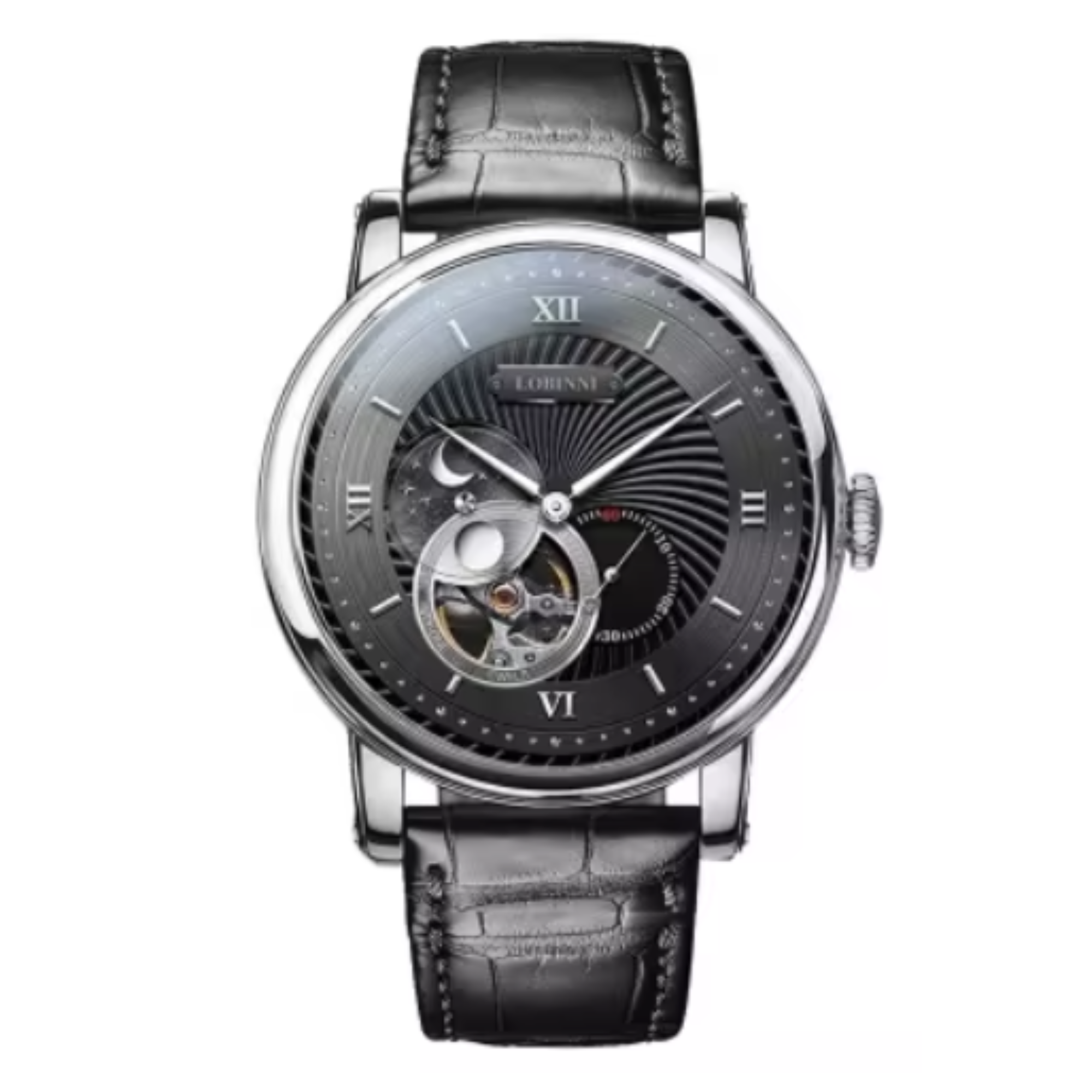 LOBINNI Luxury Automatic Mechanical Men's Watches Waterproof Skeleton Moon Phase Clocks L18013