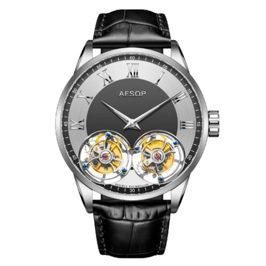 Aesop Double Tourbillon Sapphire 316l Stainless Steel Watch 7026