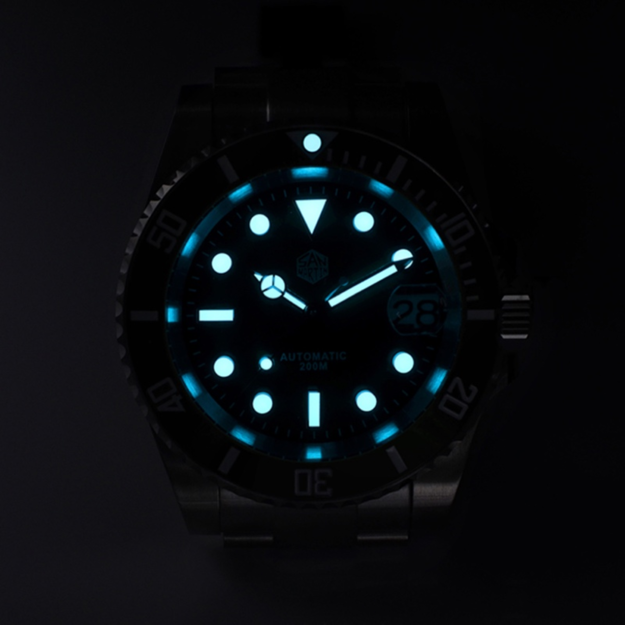 SAN MARTIN mechanical diving watch 200 meters waterproof SN019-G with SW200 movement