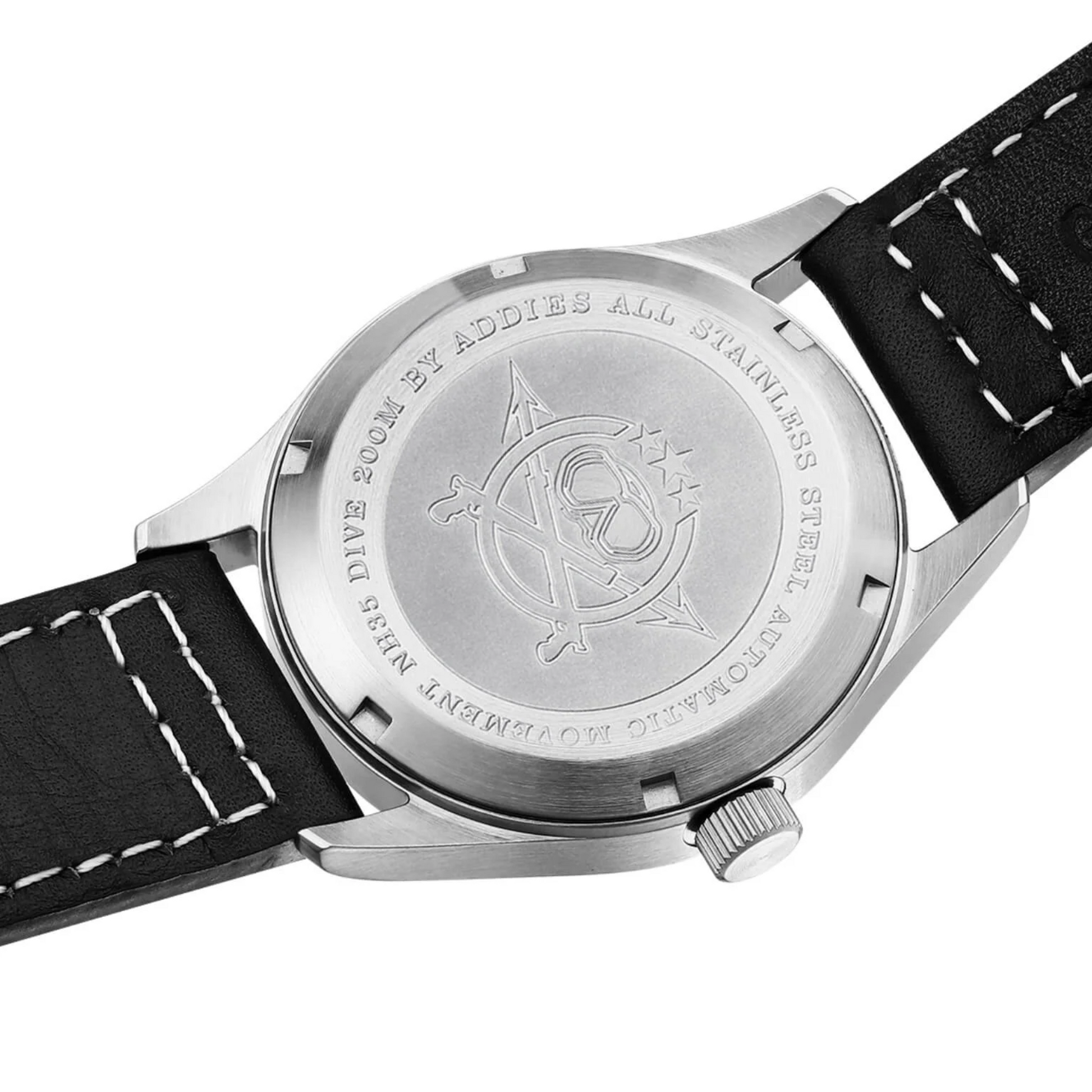 ADDIESDIVE®39mm Leather Men's Elegant Automatic Watch Diver 200M (MY-H2)
