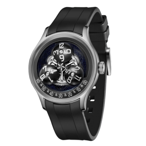 Interstellar travel Starry Sky OEM Luxury Automatic Movement Mechanical Wrist Watches - Black