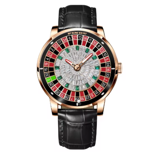 Luxury Casino Watch with Seiko NH-35 Automatic movement Crystal Diamond Watches Rotating Disk Mens Mechanical watch Roulette