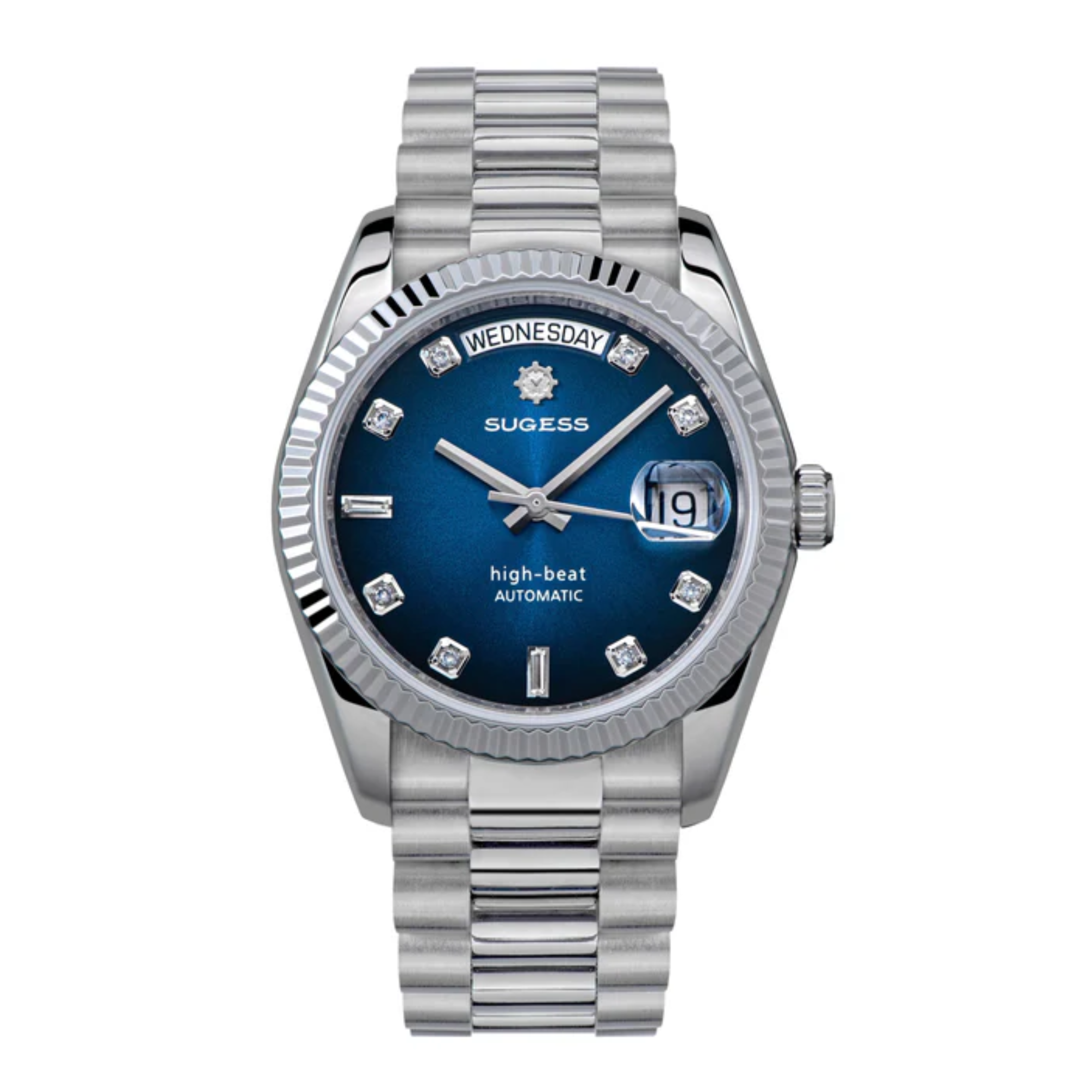 Sugess Heritage S449 DD Date and Day Display DD36 36mm Stainless Steel Blue Dial Automatic