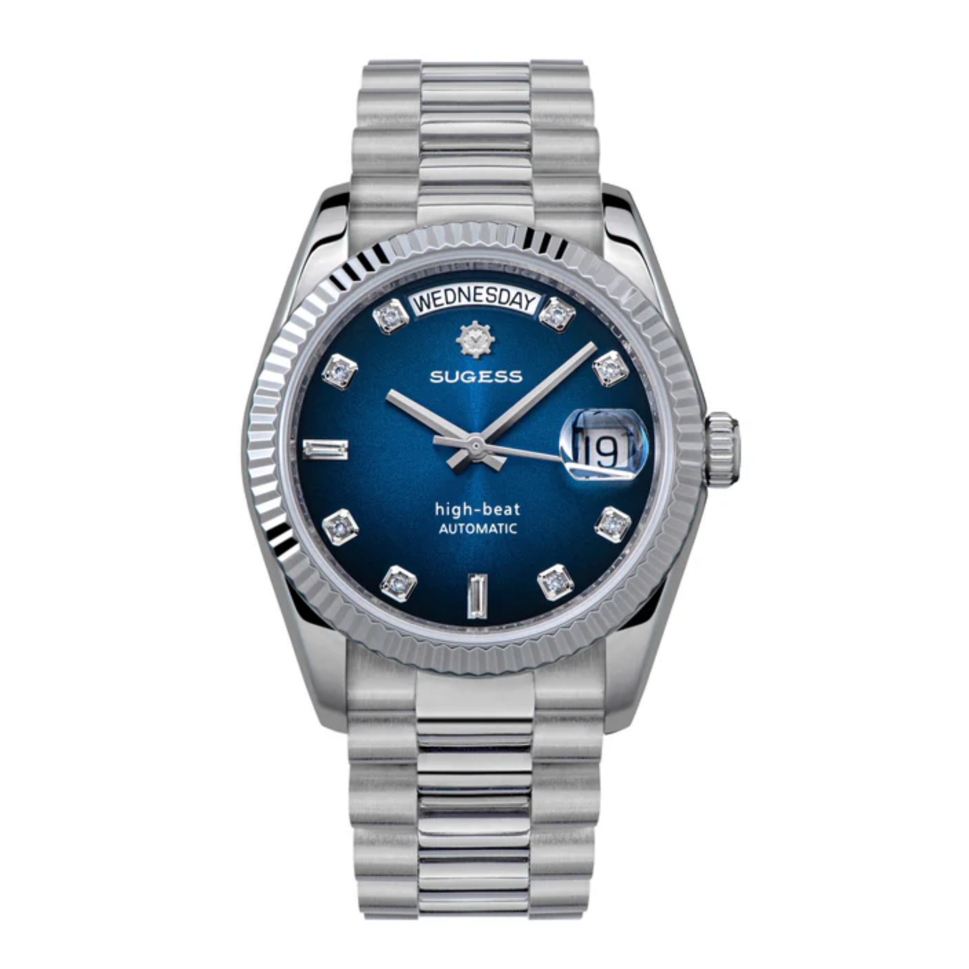 Sugess Heritage S449 DD Date and Day Display DD36 36mm Stainless Steel Blue Dial Automatic