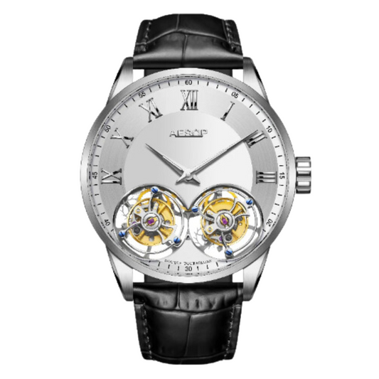 Aesop Double Tourbillon Sapphire 316l Stainless Steel Watch 7026