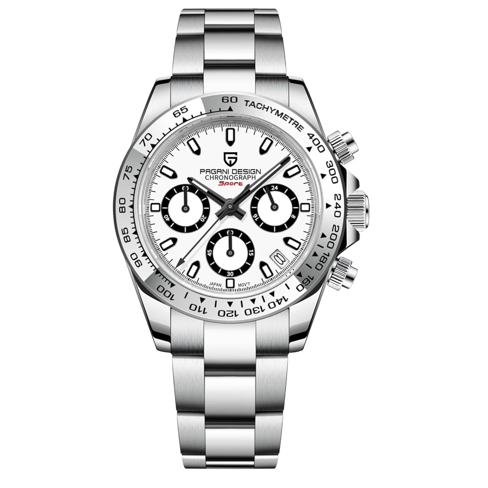 PAGANI DESIGN PD-1727 Men's  Waterproof Chronograph Diver with  sapphire crystal and Date functionality - WhiteDial