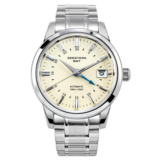 Seestern S446 GMT Watch Cream Dial (Seiko NH34 GMT movement)